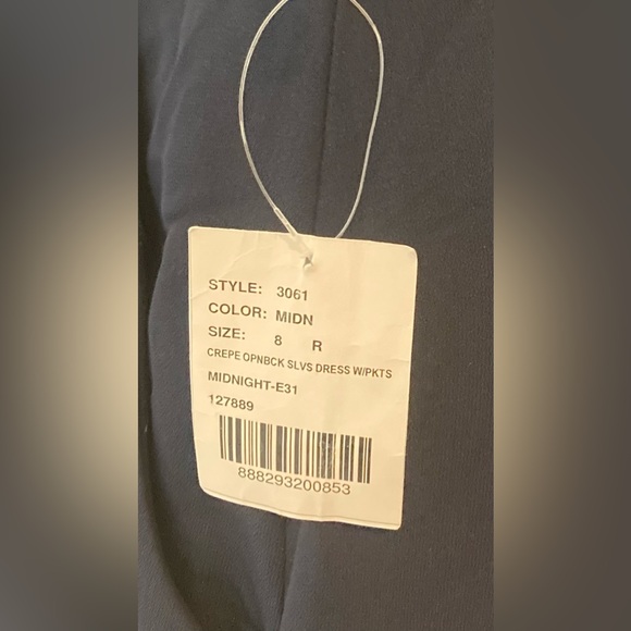 NWT DESSY COLLECTION Draped Backless Crepe Dress With Pockets SIZE 8 - Picture 9 of 12